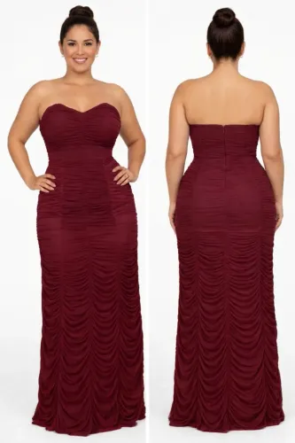 Vestido de formatura/madrinha marsala sereia