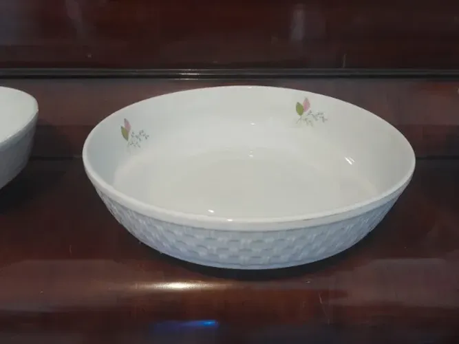Aparelho de Jantar Antigo Porcelana Real - Jogo 9 Peças Floral C/ Relevo
