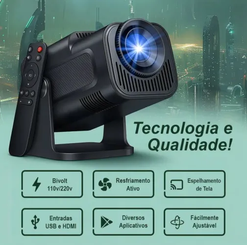 Projetor full HD suporte 4k smart TV 