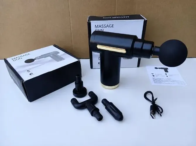 Mini Pistola de Massagem Elétrica com Acessórios e 6 Modos de Velocidade (Cores Sortidas)