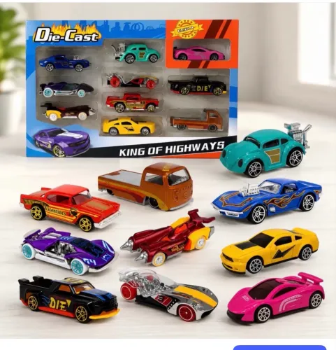 Kit Coleção Carrinho De Ferro Estilo Hot Wheels 10 Peças