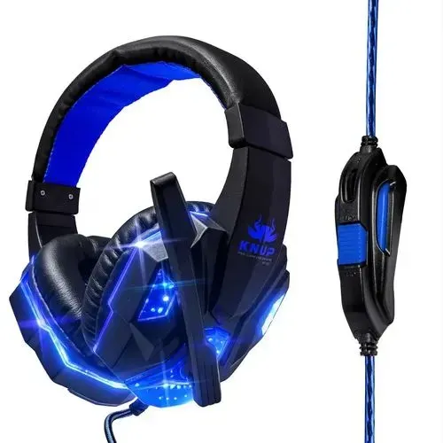 Fone Gamer Microfone Led Usb P2 Pro Gaming Pc Notebook Ps4/5 Cor Azul