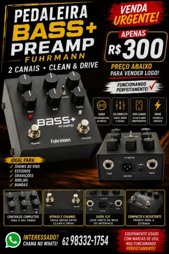 Pedaleira De Efeito Para Baixo Bass+ Preamp Xlr Fuhrmann