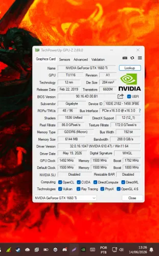 gtx 1660 ti oc gigabyte Aceitos Ofertas reais