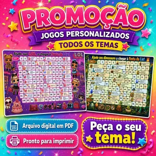 Jogos Personalizados para aniversários e festas diversas