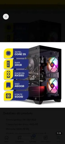 Pc Gamer Mcl, Intel I5, Rx 580 8gb, 16gb De Ram, Ssd 480gb