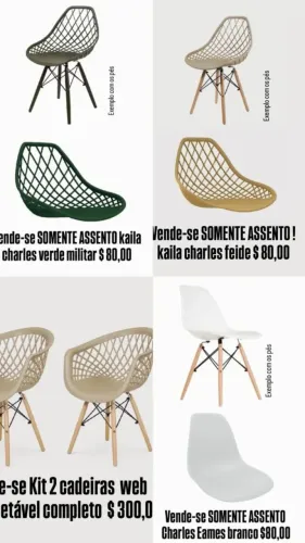 Kit Cadeiras NOVAS DSW injetável / Kaila Charles / Charles Eames