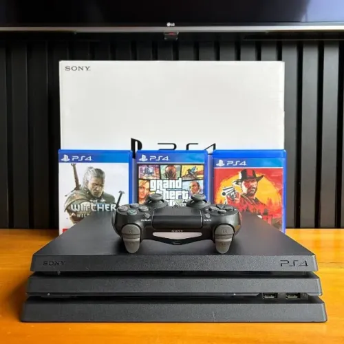 PS4 Pro 1TB Seminovo Com Garantia Controle Original e Jogo