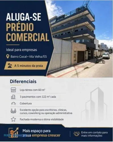 Aluga-se Prédio Comercial com Energia Solar - 550 m² - Cocal, - Vila Velha/ES