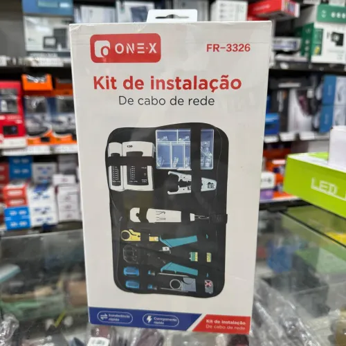 Kit manutenção de rede RJ45 rj11 com crimpador, decapador e testador