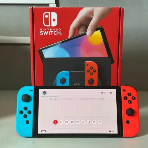 Nintendo Switch OLED Semi-Novo! (Aceito Cartão)