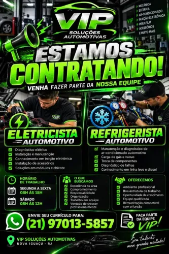 Oficina contrata eletricista e refrigerista