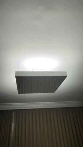 Lustre Plafon de Sobrepor Quadrado Espelhado 50x50cm - Luz Indireta