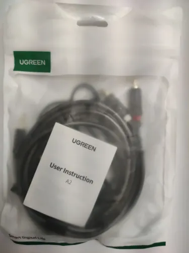 Cabo UGREEN P2 3.5mm Para 2 RCA 2 Metros Novo