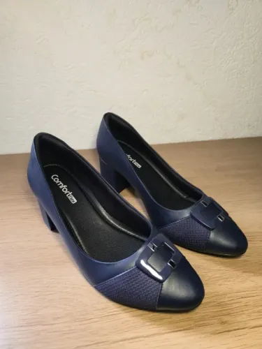 Scarpin Comfortflex Azul Marinho Nº 38 - Confortável