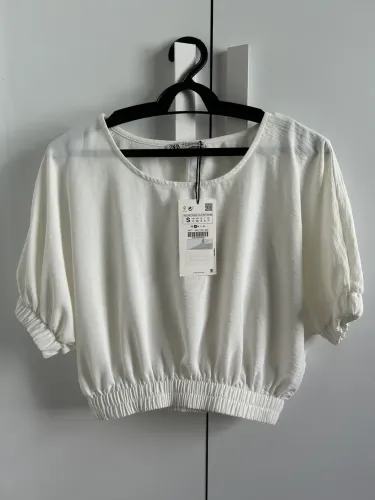 Blusa branca Zara nova com etiqueta tamanho P
