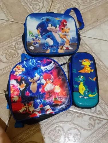 Estojo e lancheiras do sonic
