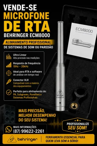 Vendo microfone de alinhamento de sistema RTA.