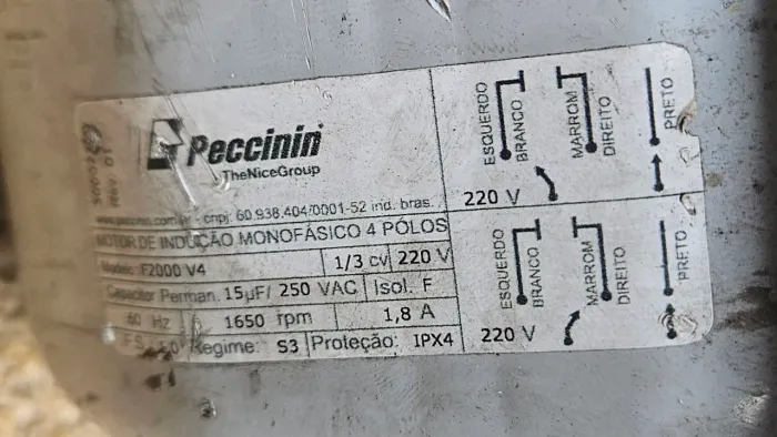 Peccinin F2000 V4 - Motor para portão basculante