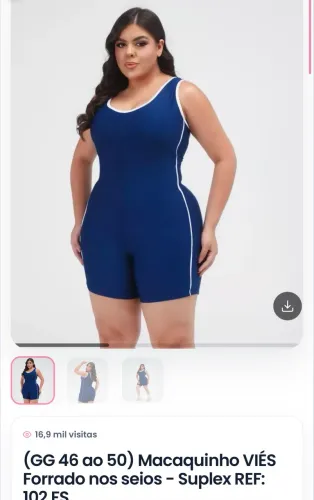 Macacaquinho NOVO moda fitness Plus Size