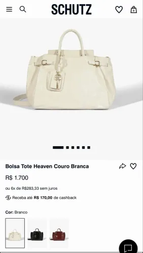 Bolsa Schutz Tote Heaven Couro Branca