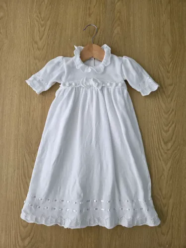 vestido de batizado longo branco 6m