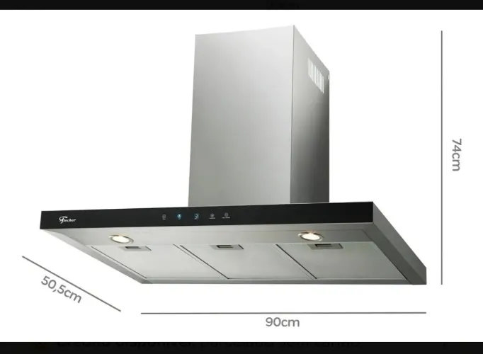 Coifa de Parede Fischer Depurador ou Exaustor Infinity 90 cm com Touch Screen Preto