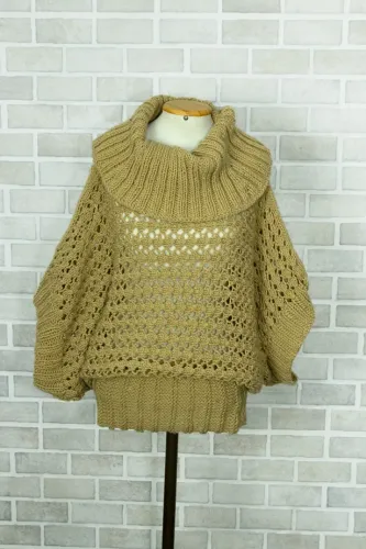 Blusa Morcego de Lã em Tricô