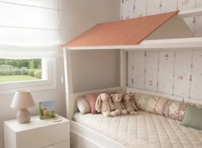Cama infantil modelo casinha (tipo bicama)