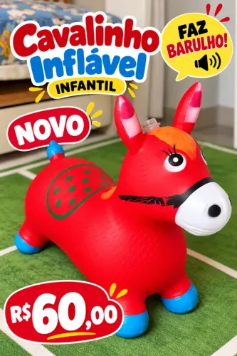 Cavalinho Inflável Infantil NOVO - Faz Barulho | R$ 60