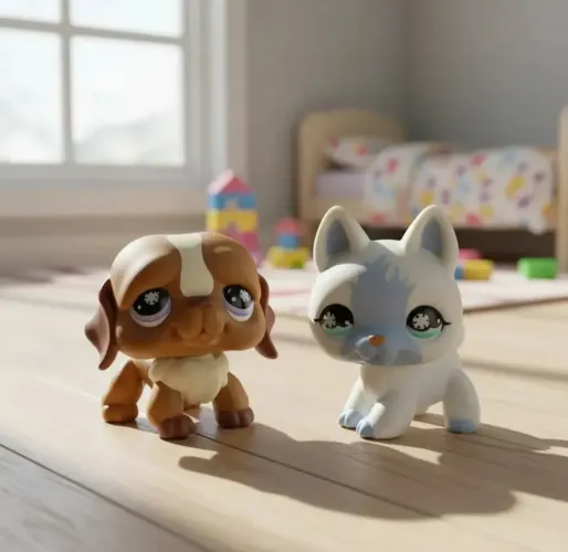 Littlest Pet Shop LPS São Bernardo #688 e Pastor Alemão #689 - Frosty Fortress