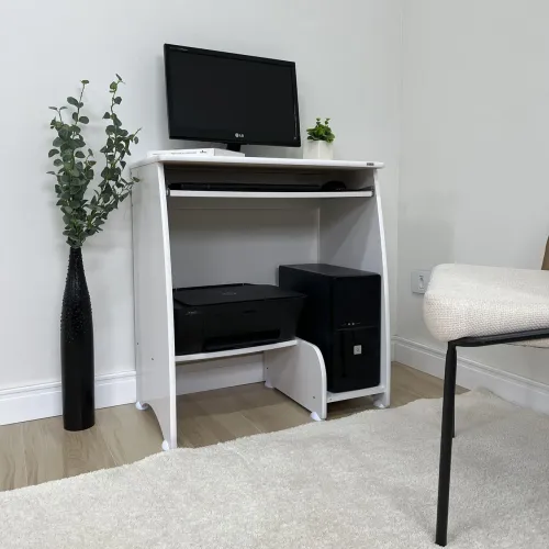 Mesa de Computador Compacta Branca Nova 