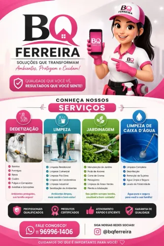 Limpeza residencial, dedetização, jardinagem e limpeza de caixa dagua