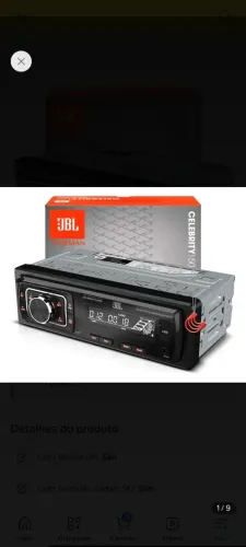 Aparelho som automotivo jbl bluetooth,rádio USB.
