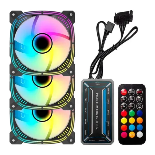 Kit 3 Fans / Ventoinha Acegeek Prime, 120mm, ARGB, Controle e Controladora, Novo, Lacrada
