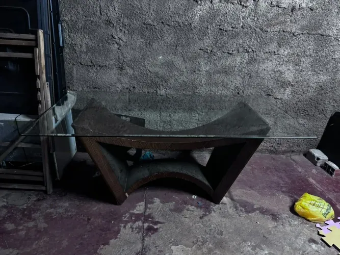 Mesa tampo de vidro