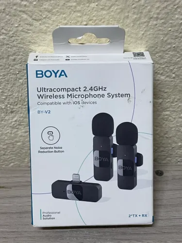 Microfone sem fio BOYA BY-V2 para iPhone (Lightning)