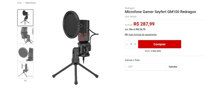 Microfone Redragon GM100