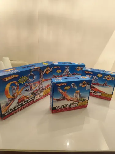 Pista Completa Trick Tracks-Super Slide+Hammer & Hoop+Drop Tower+Super Pista Tri-Acrobatic