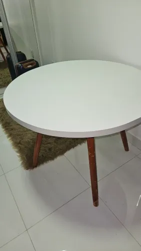 Mesa de Jantar Redonda 1M Branca TokStok