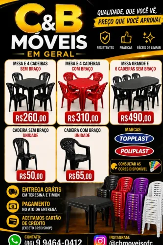 Conjunto de Mesa e Cadeira sem braço