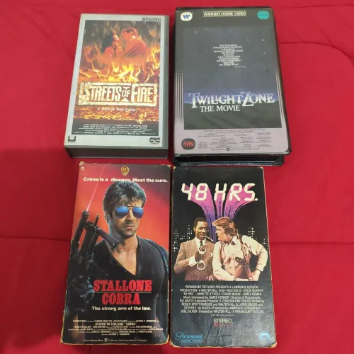 VHS Stallone Cobra, 48 Horas, Ruas de Fogo, Além da Imaginação (1983) (Edições Importadas)