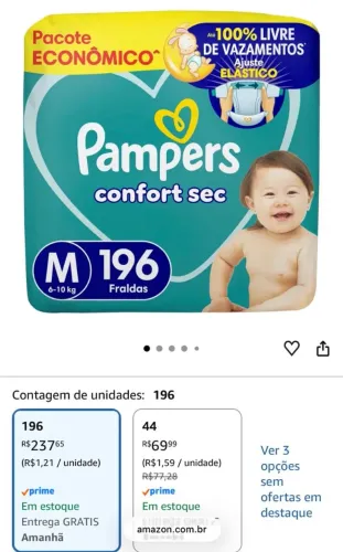 Fralda M Pampers 196 und