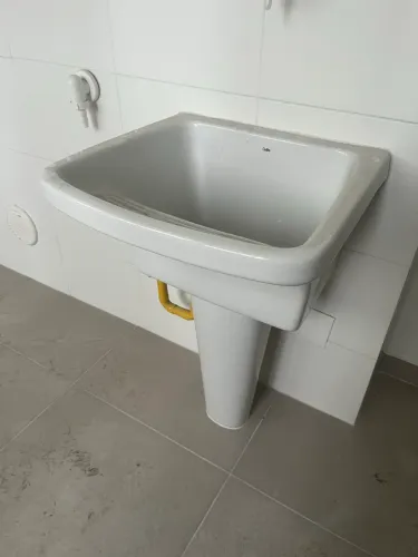 Tanque de Louça Celite com Coluna - Branco