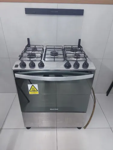 Fogão Brastemp 5 Bocas Cor Inox com Turbo Chama - BFS5GDR