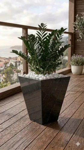  Vaso Decorativo- Granito Preto