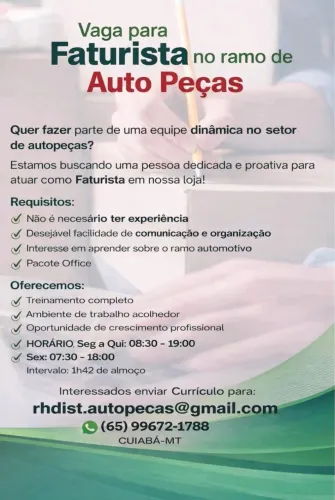VAGAS DE EMPREGO CUIABA (MT)