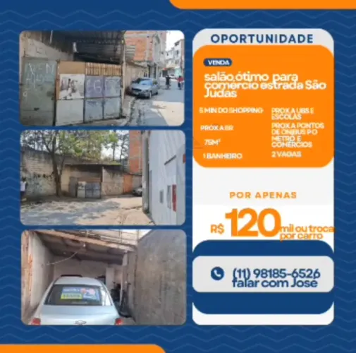 Salão pronto para comércio com ótima localização