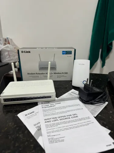 Modem Roteador D-Link (Na Caixa) + Repetidor TP-Link