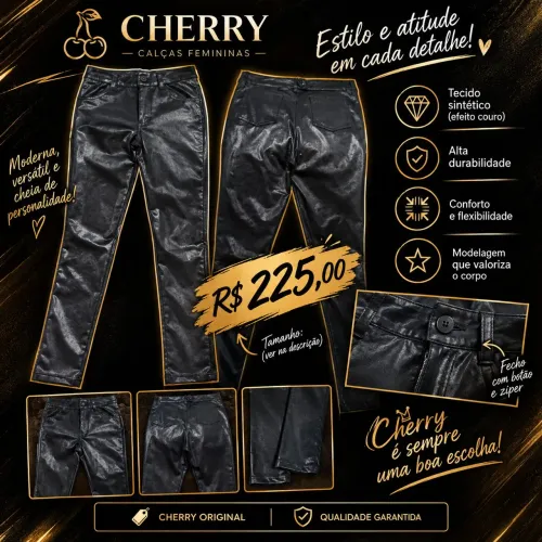 Calça cherry preta